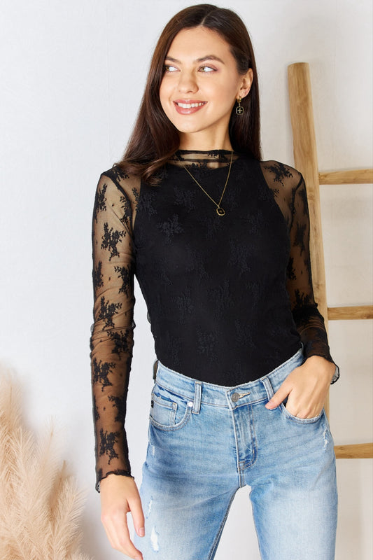 Lace See-Through Layering Top