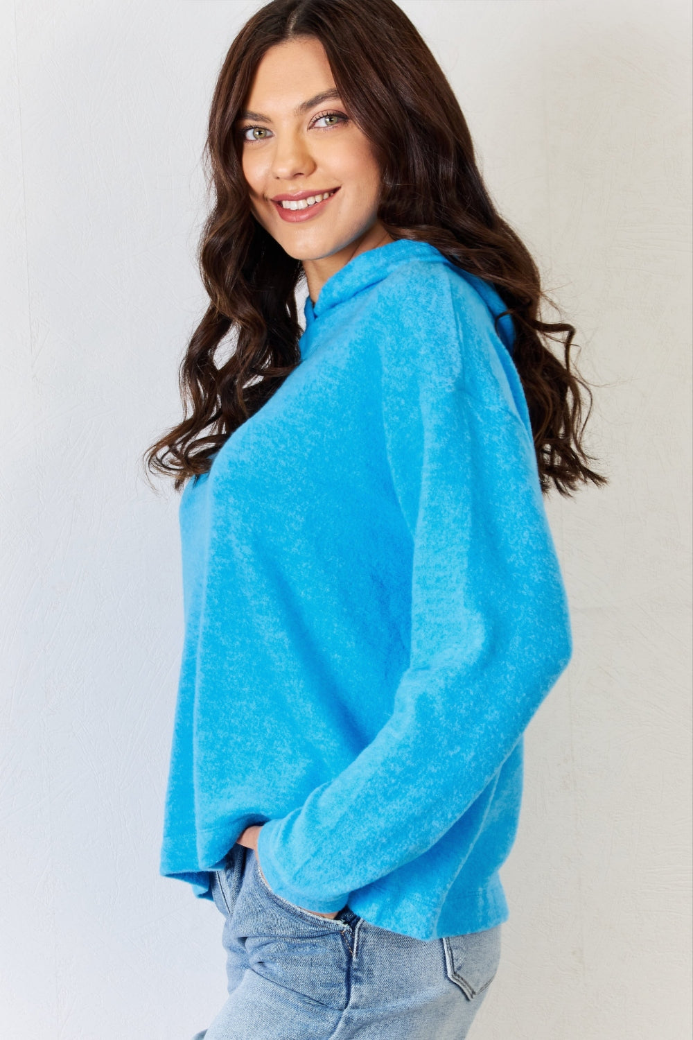 Full Size Long Sleeve Cozy Hoodie