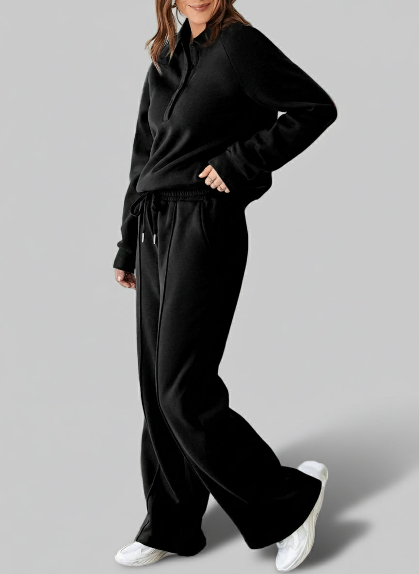 Black Sweatshirt and High Waist Pants
