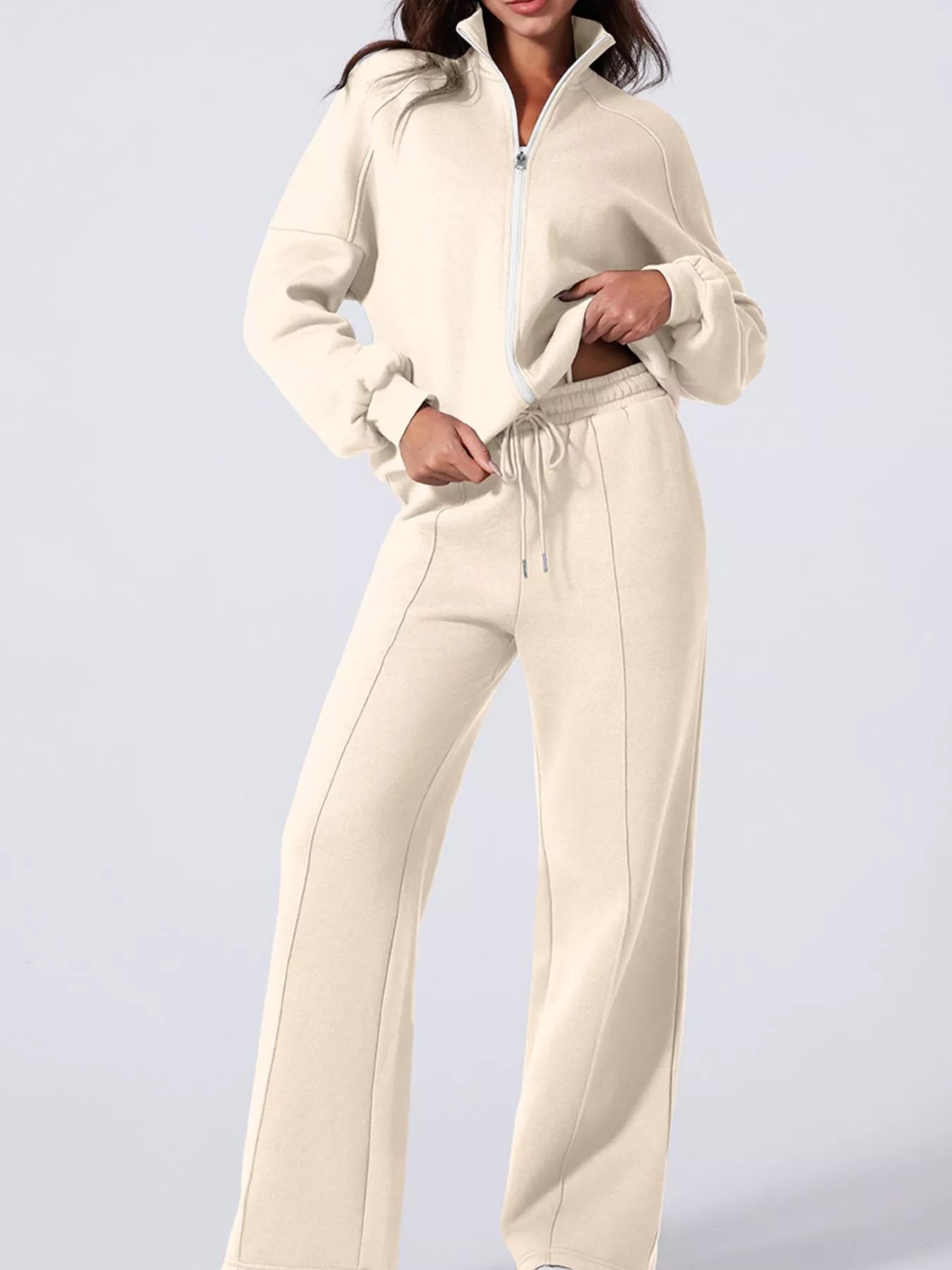 Beige_High_Collar_Sweatshirt_and_Matching_Pants