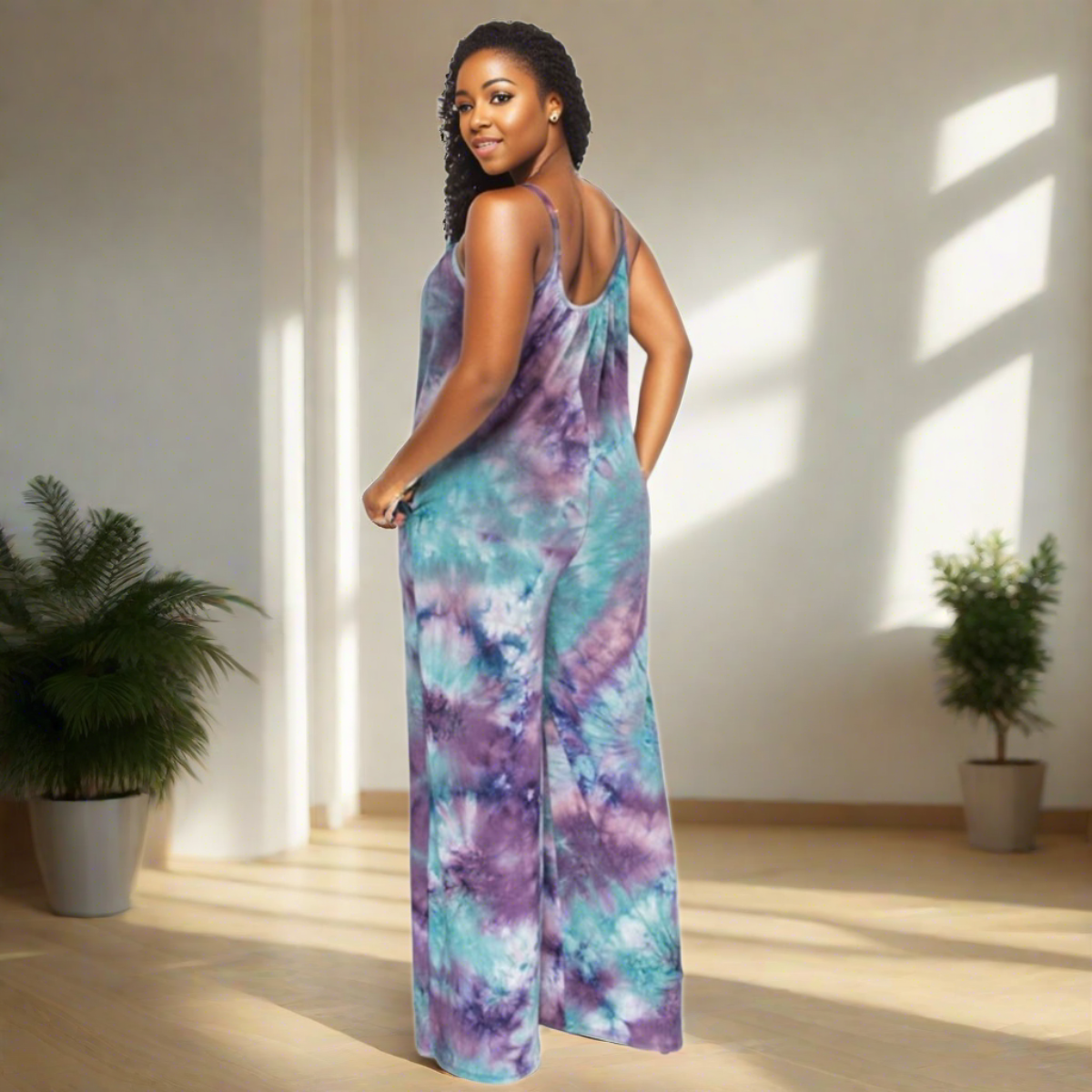 3XL Purple Tie Dye Jumpsuit