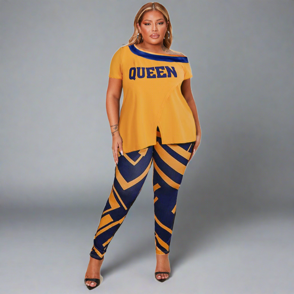 3XL Orange Queen Outfit Set