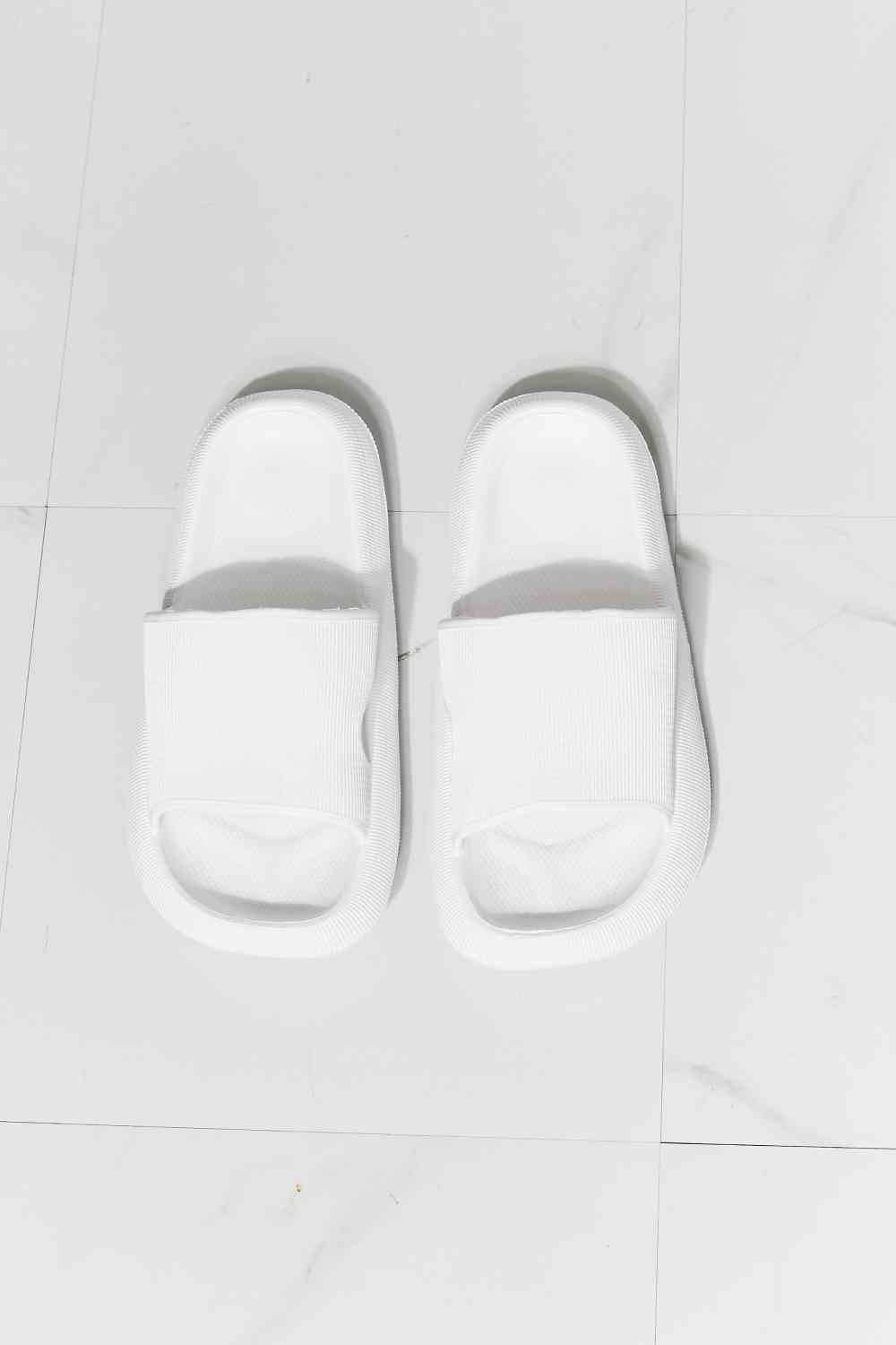Open Toe Slide in White