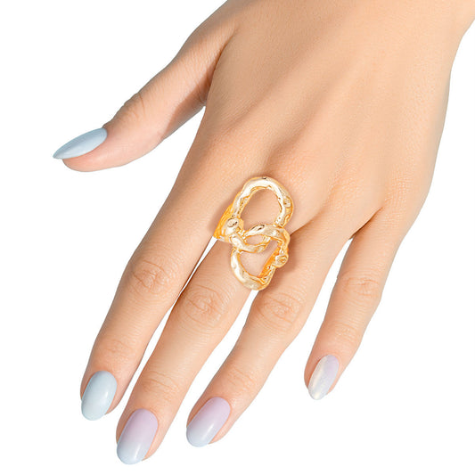Ring Gold Linked Circles Stretch for Women