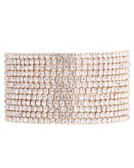 Gold Clear 12 Row Stone Bracelets