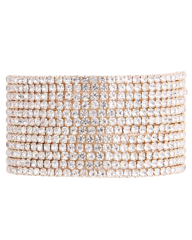 Gold Clear 12 Row Stone Bracelets