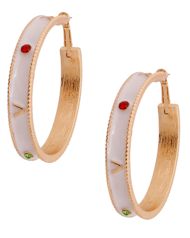 White Roman Numeral Casting Hoops