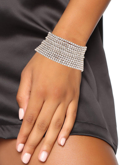 Gold Clear 12 Row Stone Bracelets