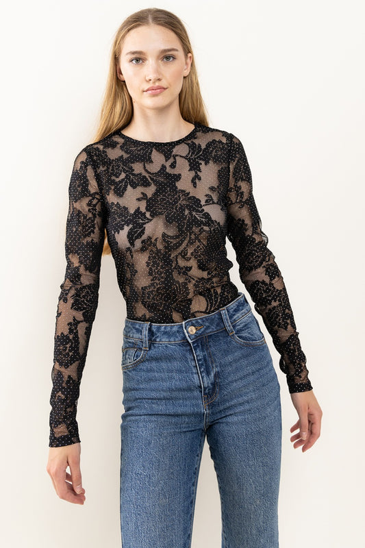 Floral Lace Mesh Bodysuit