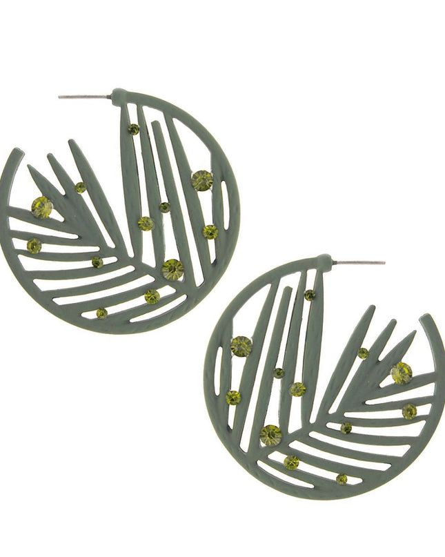 Olive Rubber Coated Leaf Hoops