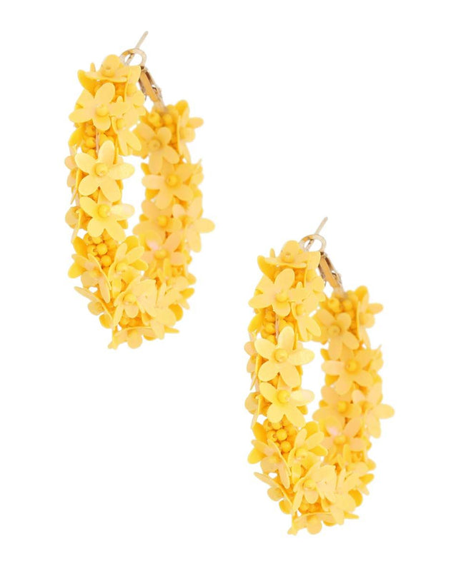 Yellow Daisy Covered Hoops