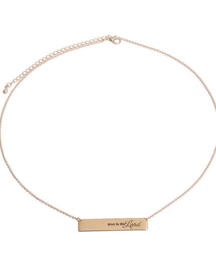 Gold Trust in the Lord Plate Necklace