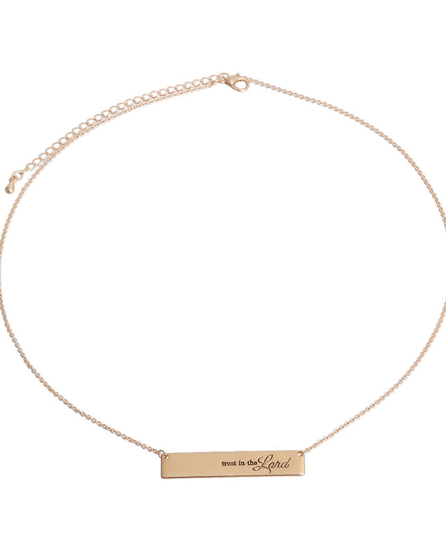 Gold Trust in the Lord Plate Necklace
