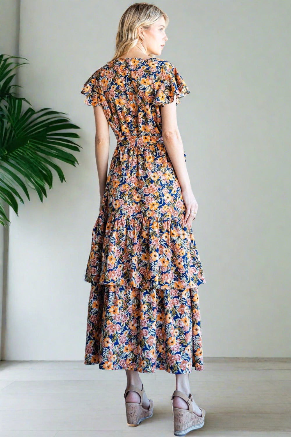 Floral Ruffled Midi Dress