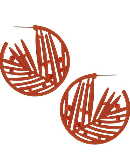 Burnt Orange Rubber Coated Leaf Hoops