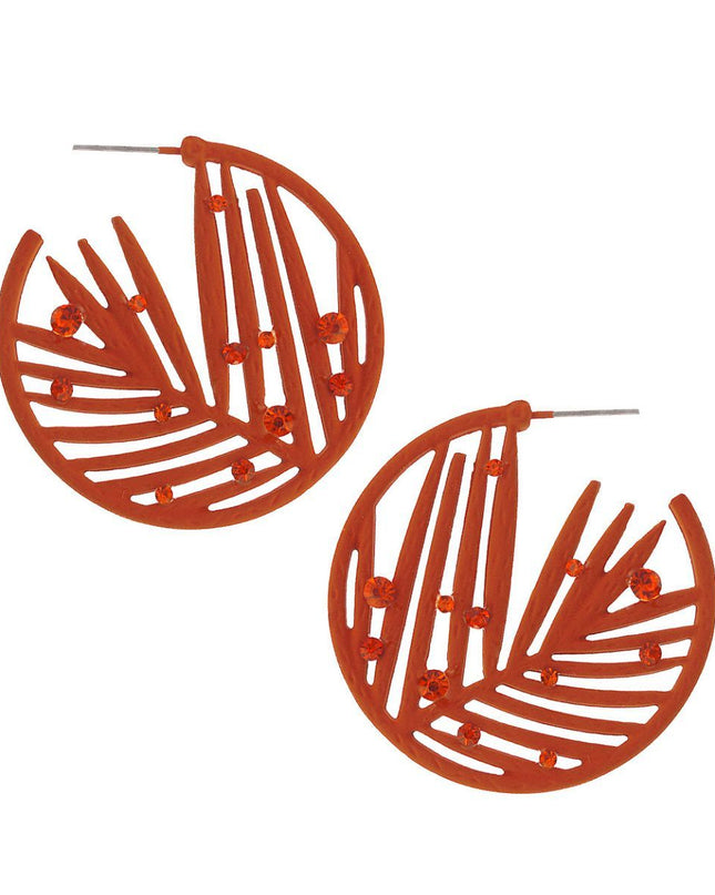 Burnt Orange Rubber Coated Leaf Hoops