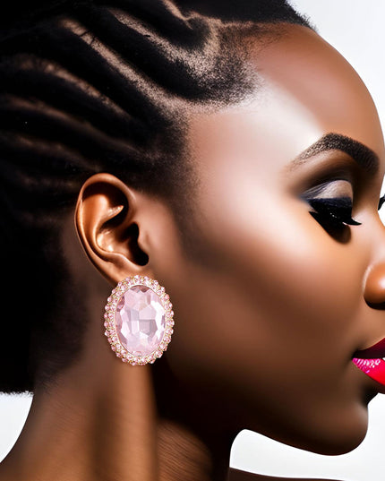 Diamond earrings, pink woman earrings,drop earrings
