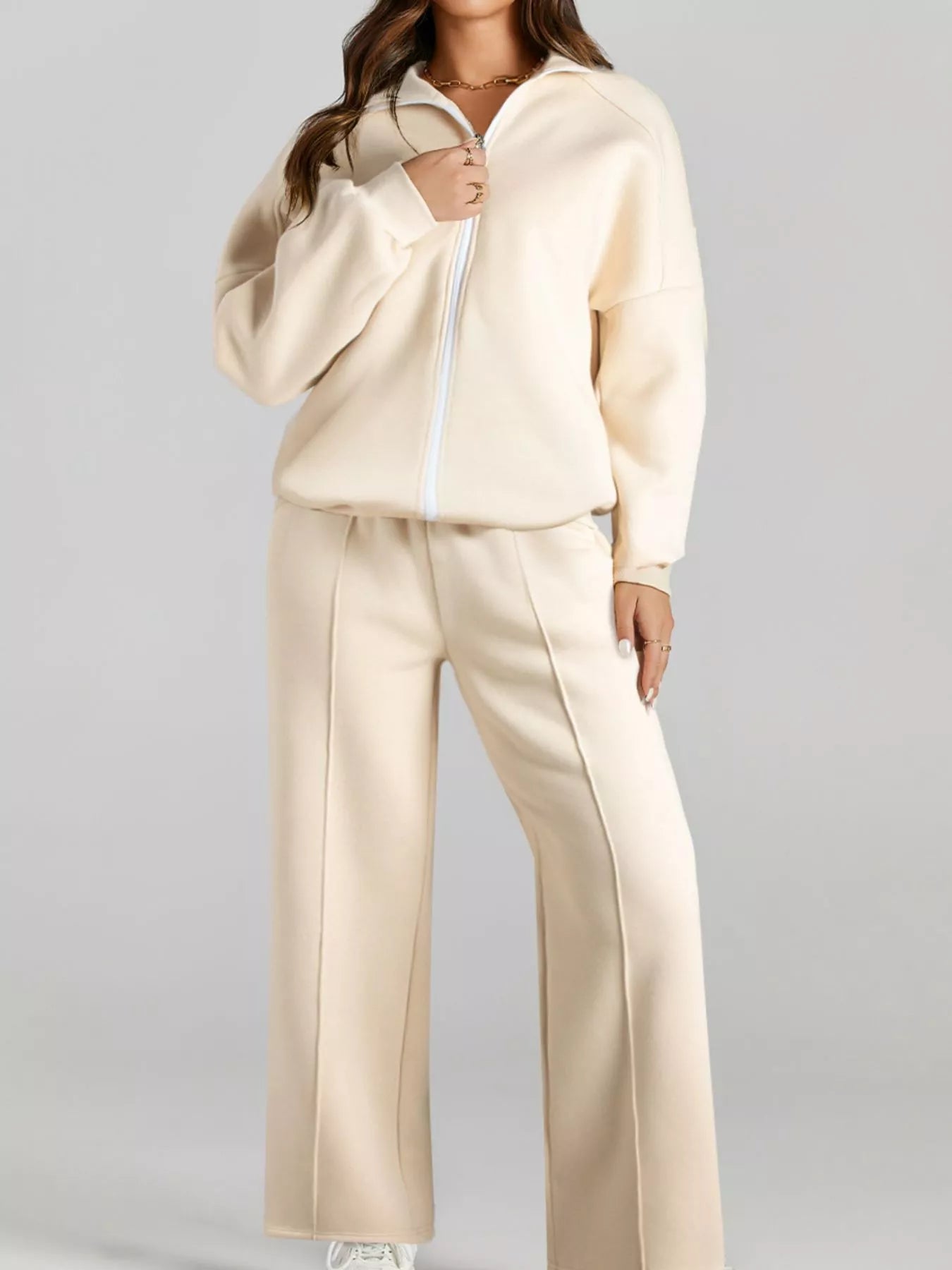 Beige_High_Collar_Sweatshirt_and_Matching_Pants