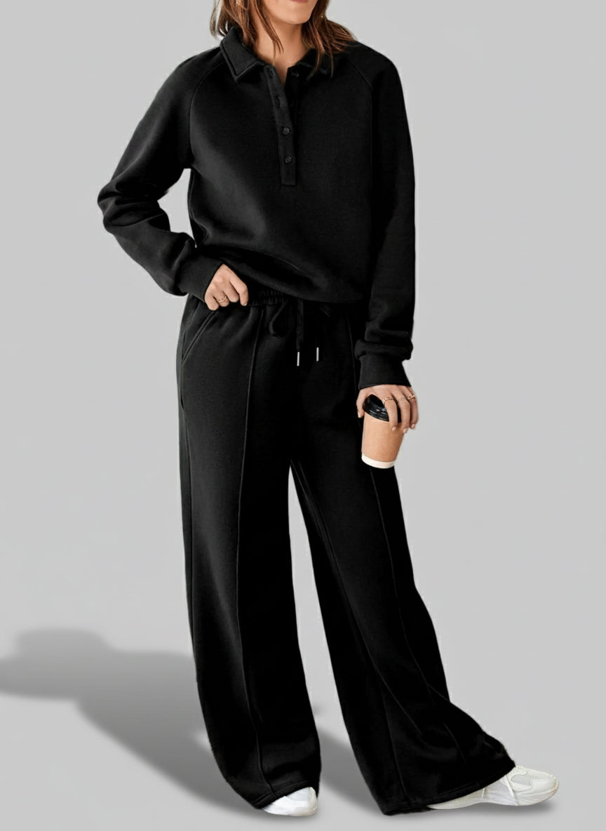 Black Sweatshirt and High Waist Pants