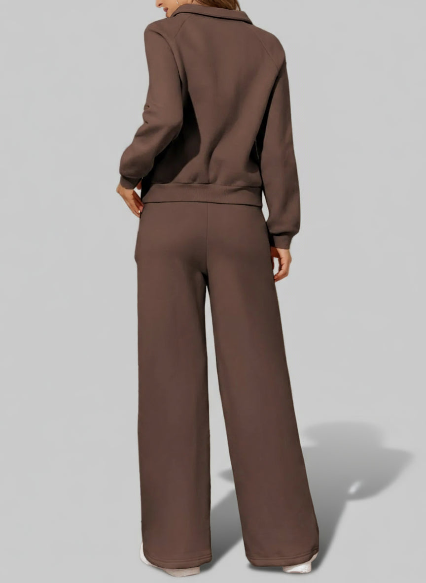 Brown Sweatshirt and High Waist Pants