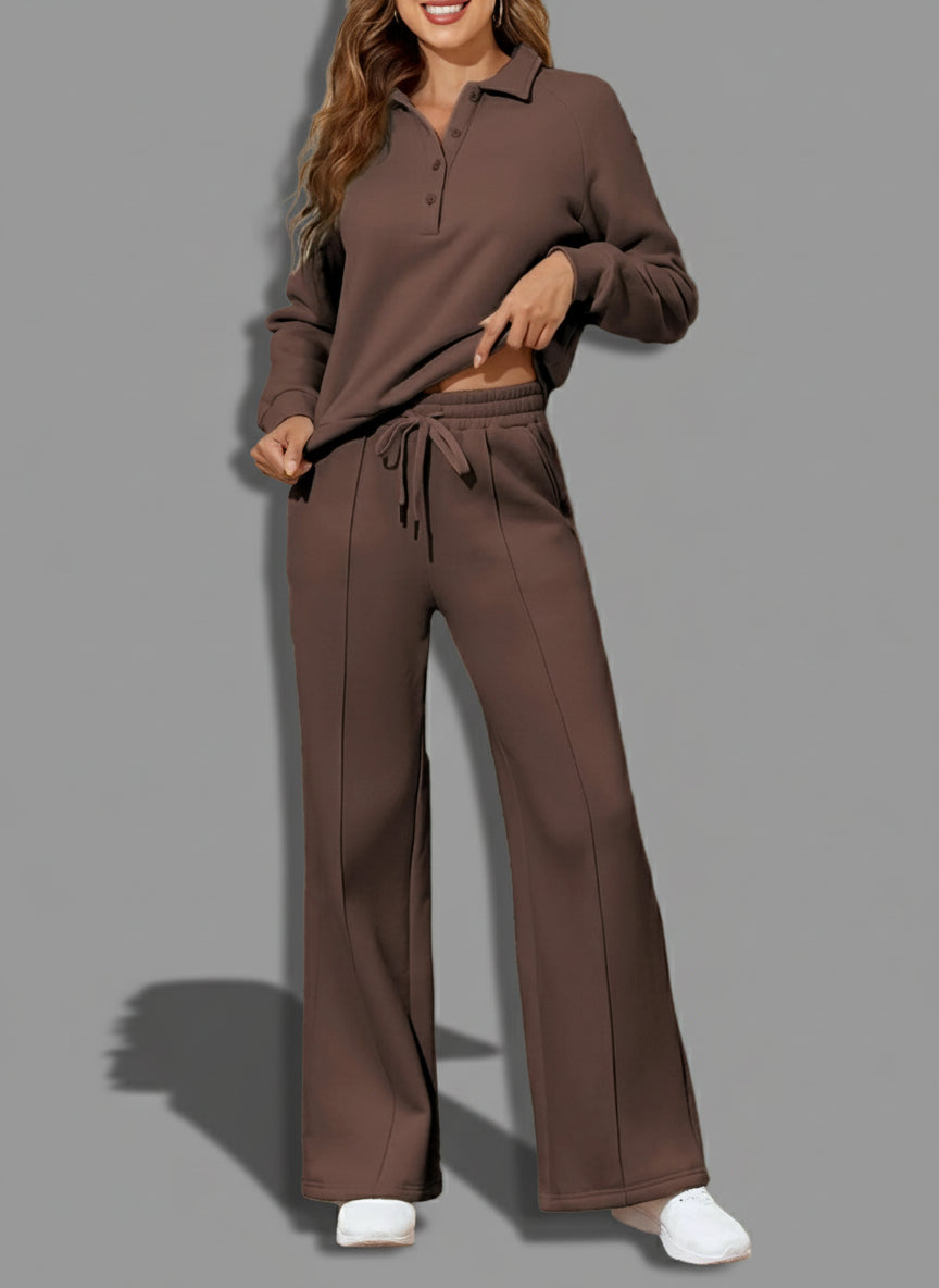 Brown matching sweatshirt and pants