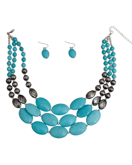 Cracked Turquoise Navajo Pearl Necklace
