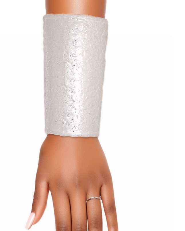 Cuff Matte Silver Hammered Bracelet for Women