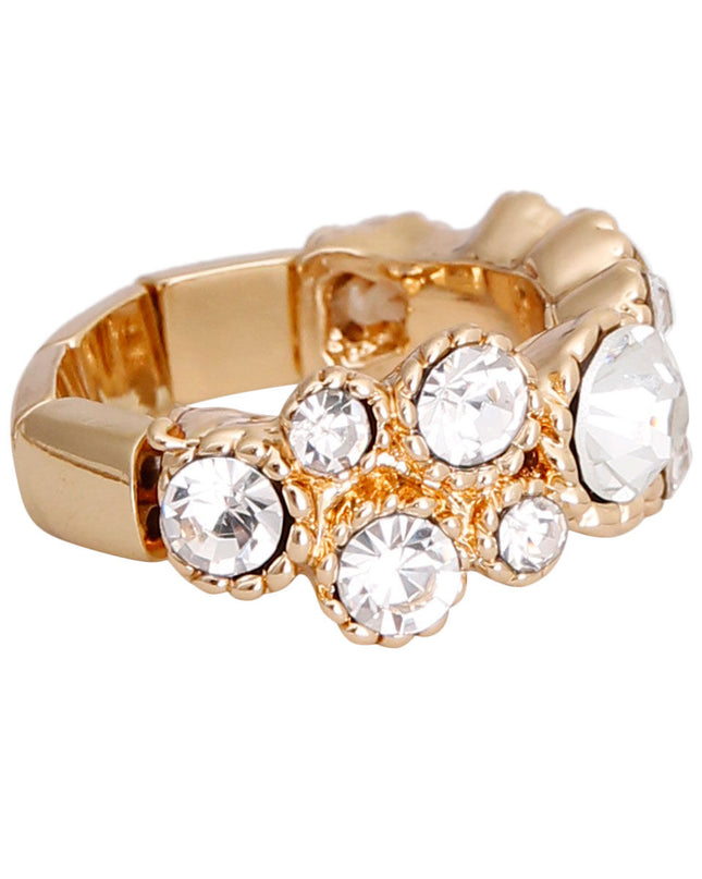 Gold Clustered Round Stone Ring