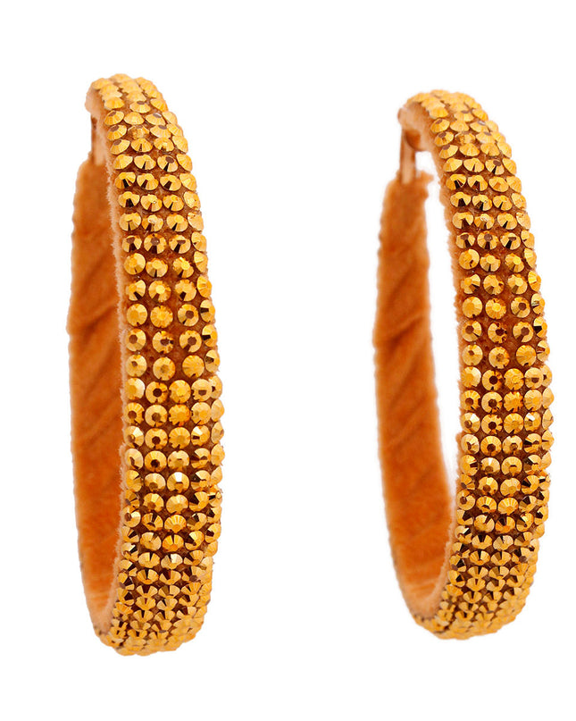 Gold Crystal Lined Fabric Hoops
