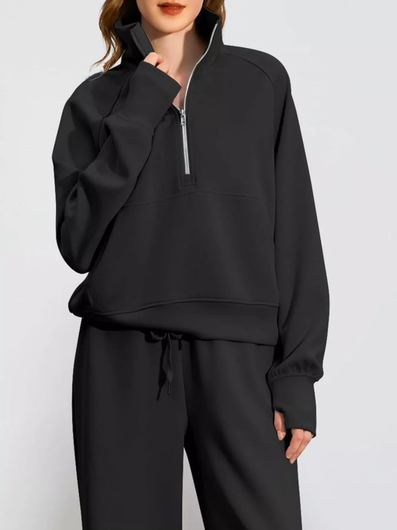 Plus Size Sweatshirt and Wide-Leg Pants