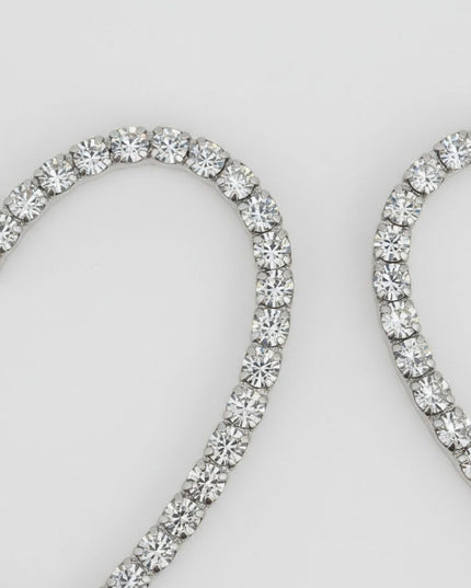 Close-up look Hoop Sweet Sparkle Silver Heart Stone Earrings