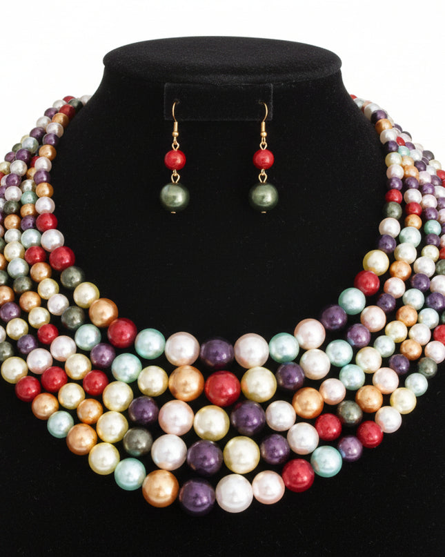 The multi‑strand design creates a full, dimensional look that sits beautifully on the chest, making it perfect for special events, cultural celebrations, or standout everyday styling.