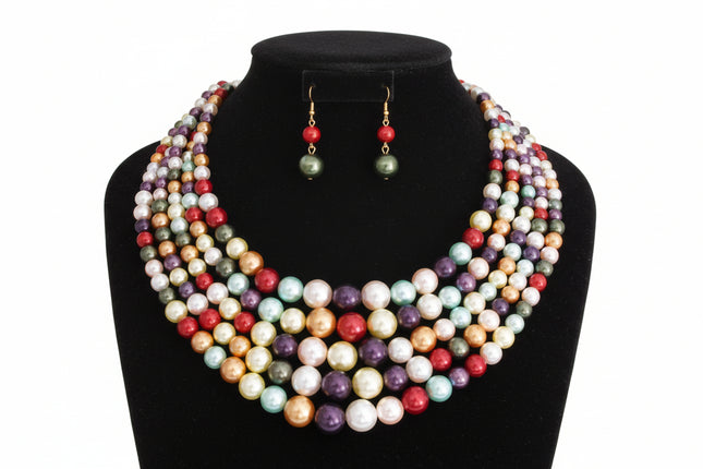 The multi‑strand design creates a full, dimensional look that sits beautifully on the chest, making it perfect for special events, cultural celebrations, or standout everyday styling.