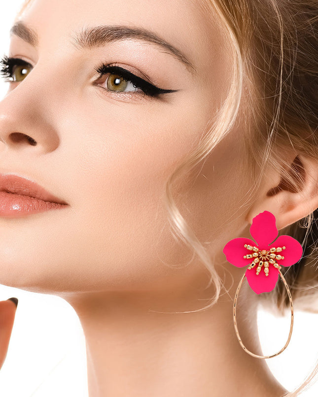 fashion for her, Hoops in usa, earrings in usa, fuchsia hoops