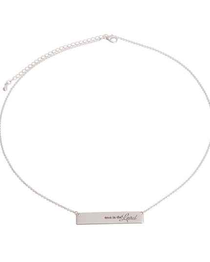 Silver Trust in the Lord Plate Necklace