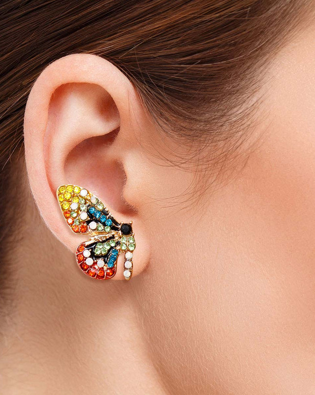 butterfly earrings,rainbow earrings,womans earrings