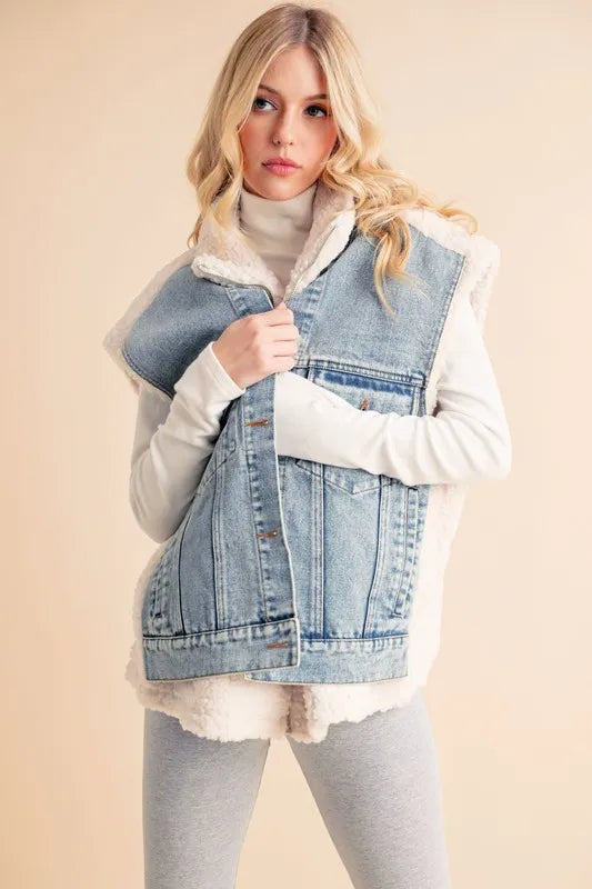 Denim Vest Coat