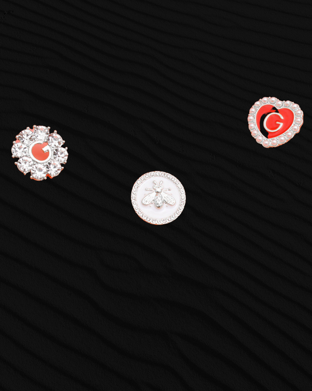 3pcs Coco Studs - Black and Gold