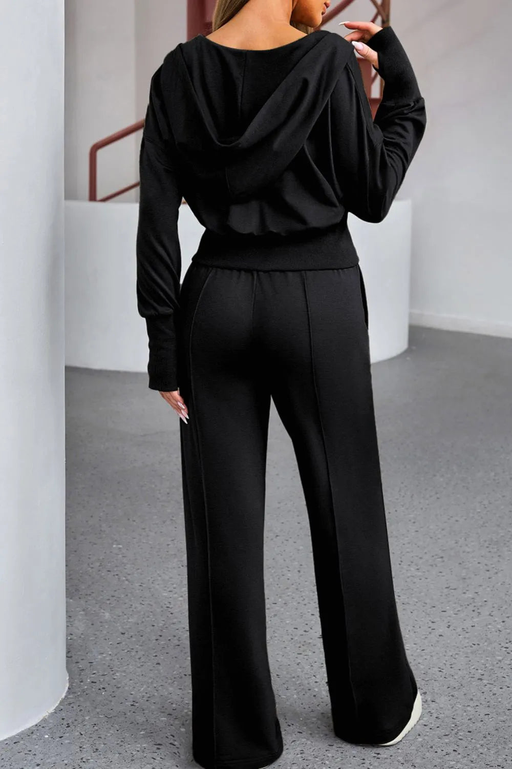 Black hoodie with matching pants