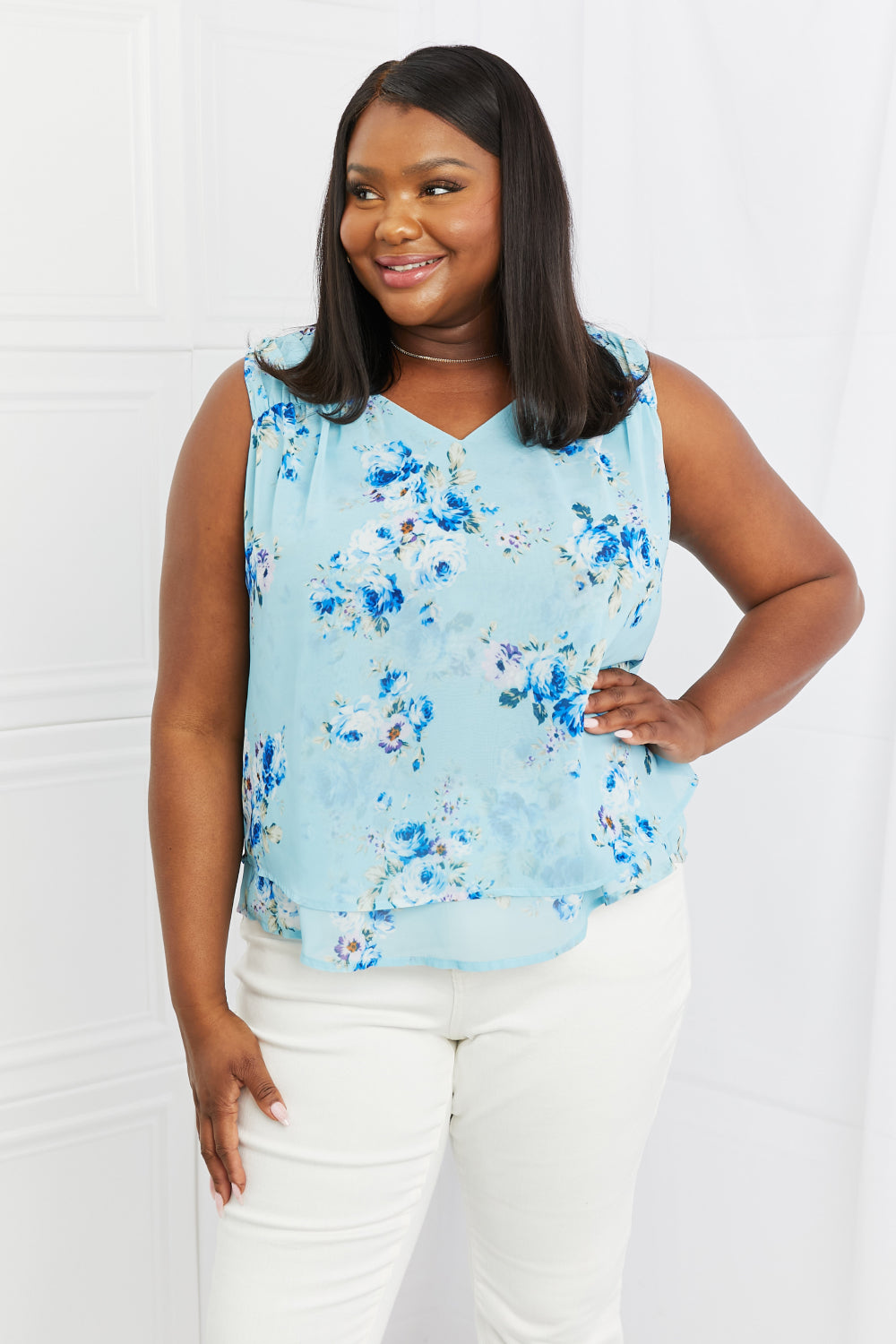 Full Size Floral Tank Top