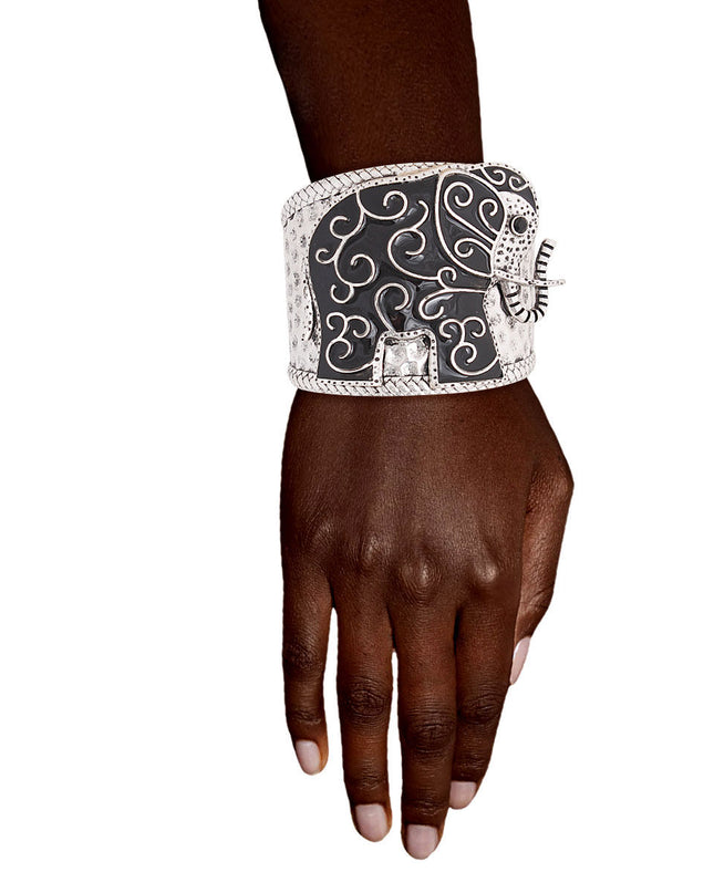 Full Black Delta Sorority Elephant Cuff|Adjustable