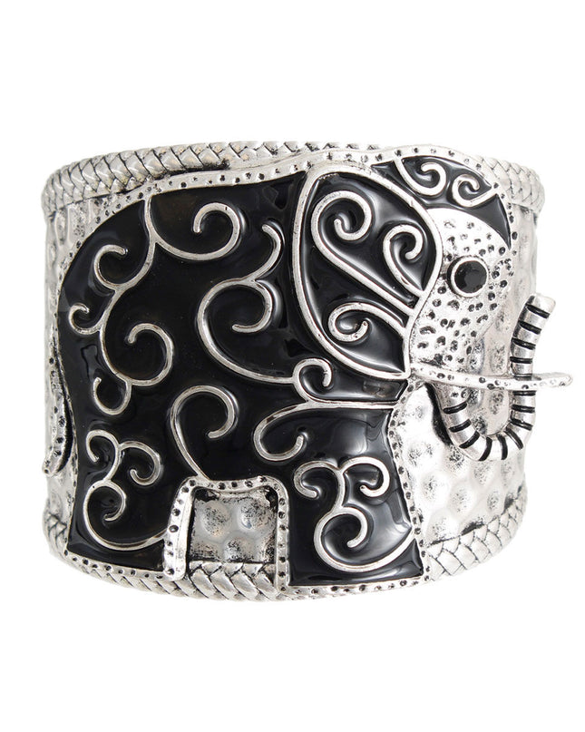 Full Black Delta Sorority Elephant Cuff|Adjustable
