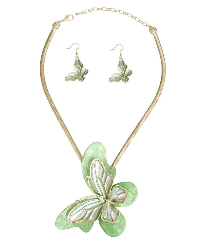 Pendant Green Butterfly 3D Necklace for Women