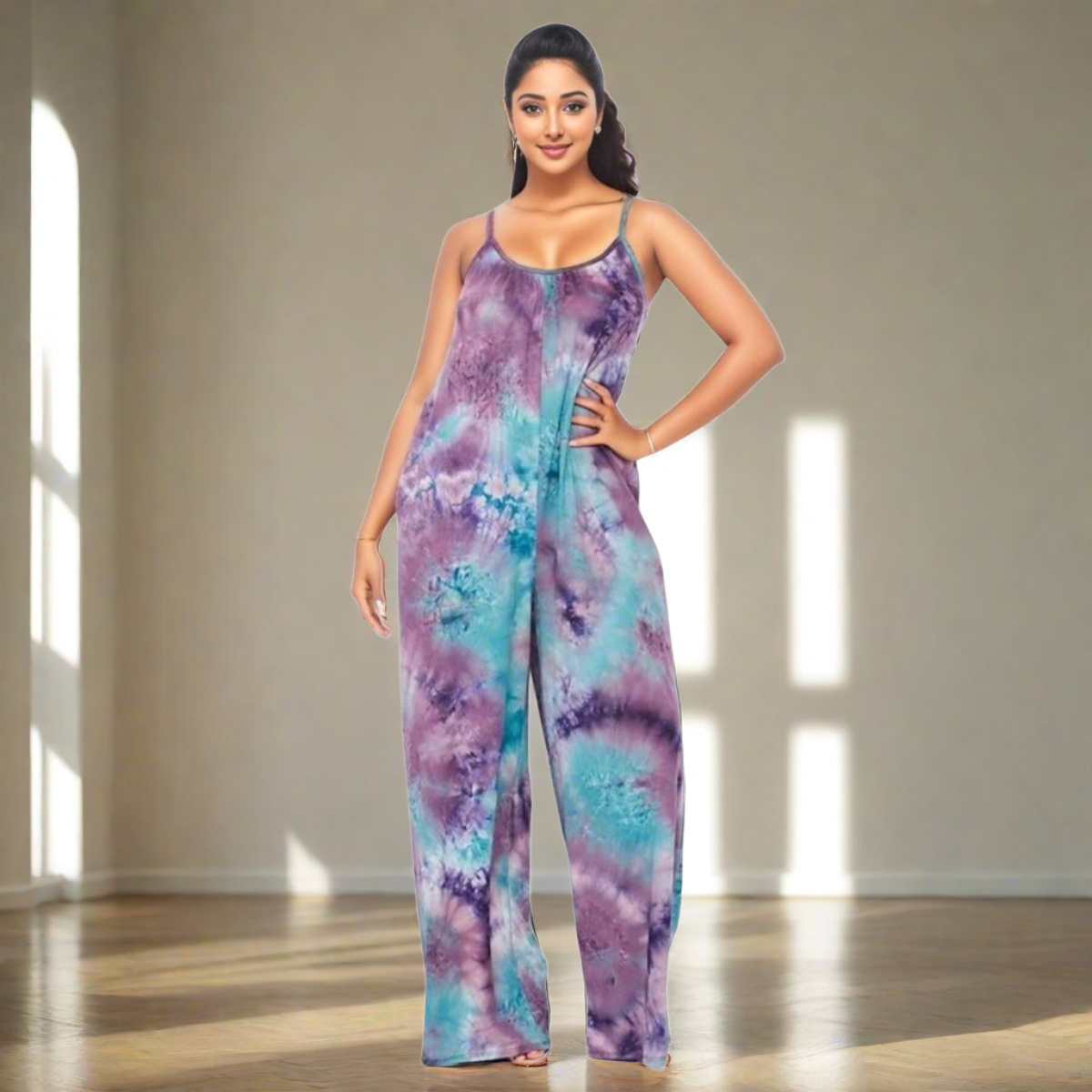 3XL Purple Tie Dye Jumpsuit
