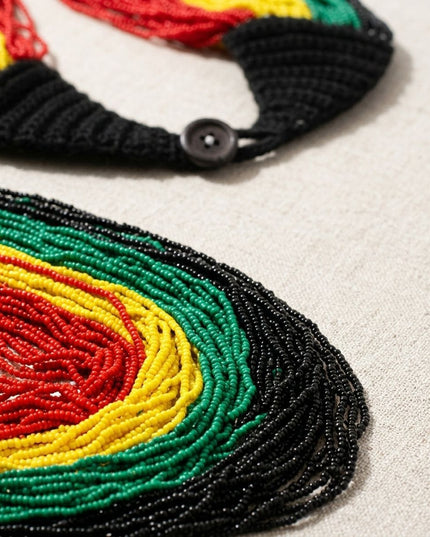 Pan-African Flag Colorblock 100 Strand Necklace