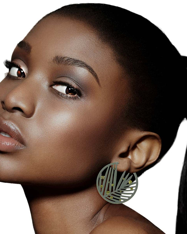Olive Rubber Coated Leaf Hoops