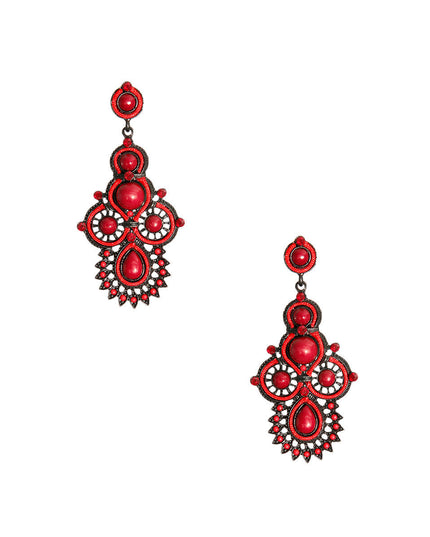 Black and Wine Soutache Earrings