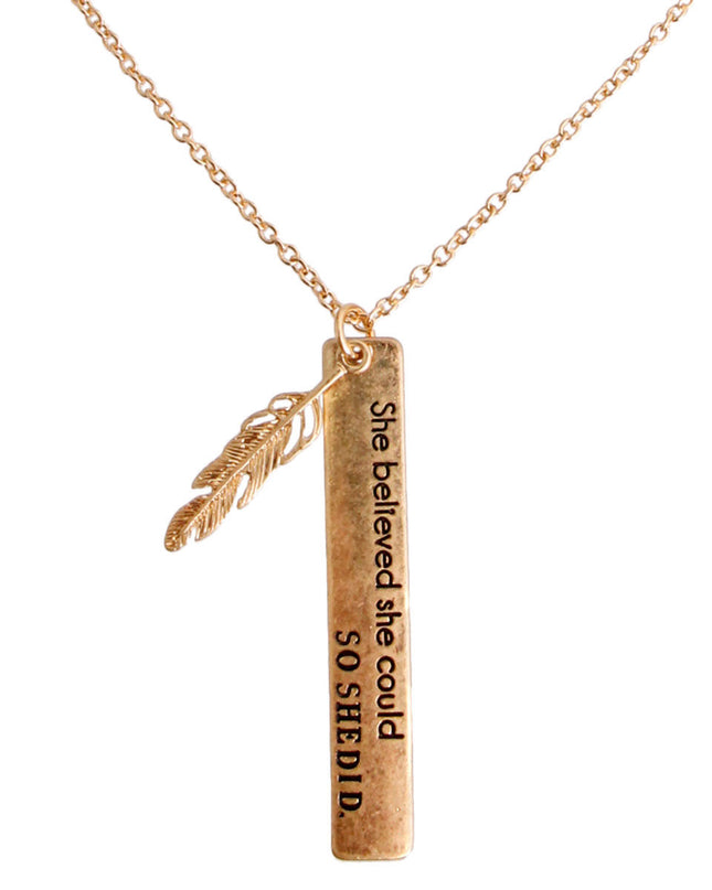 Long Gold She Believed Necklace