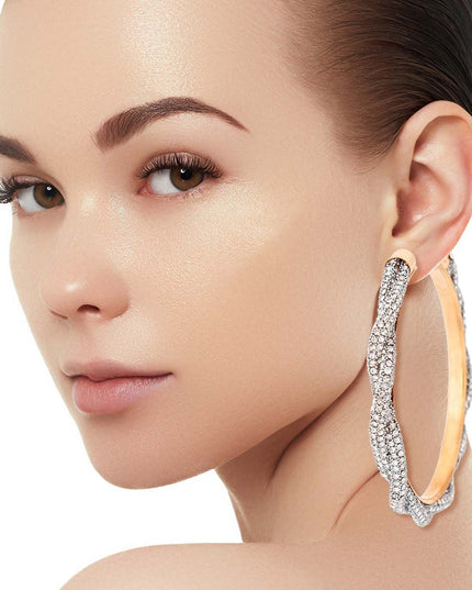 Clear Twisted Stone Hoops