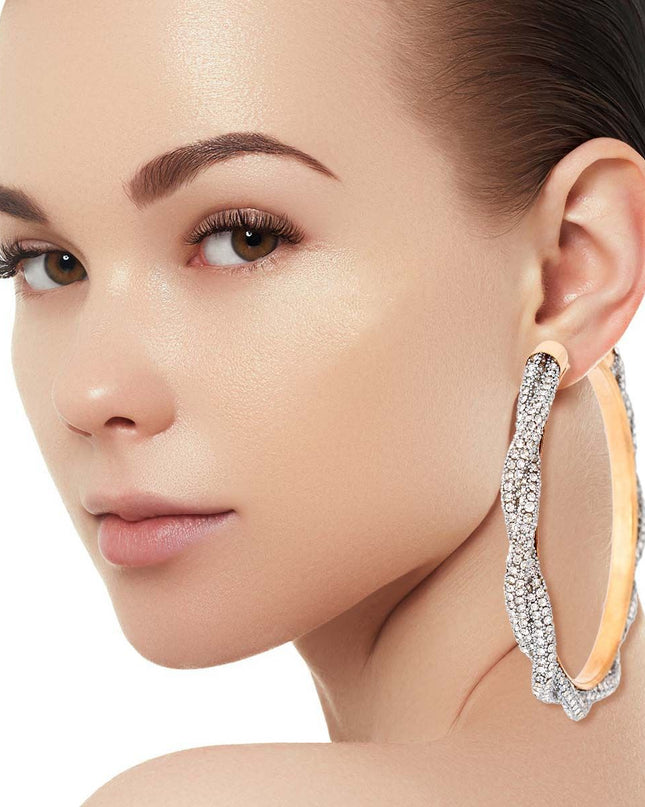 Clear Twisted Stone Hoops